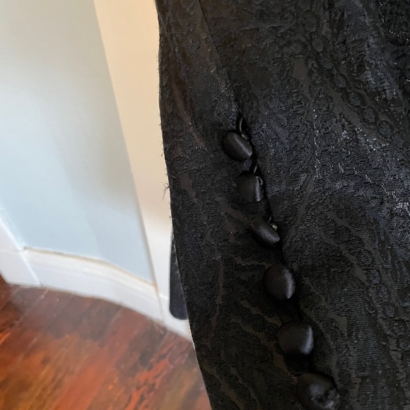 Franco Mirabelli pant suit. Jet black , metallic thread & Velvet pants. Size 10 - Picture 6 of 11